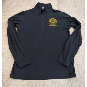 LS Pullover Men Women 1/4 Zip Small Black Stay Army Reserve Casual Lightweight